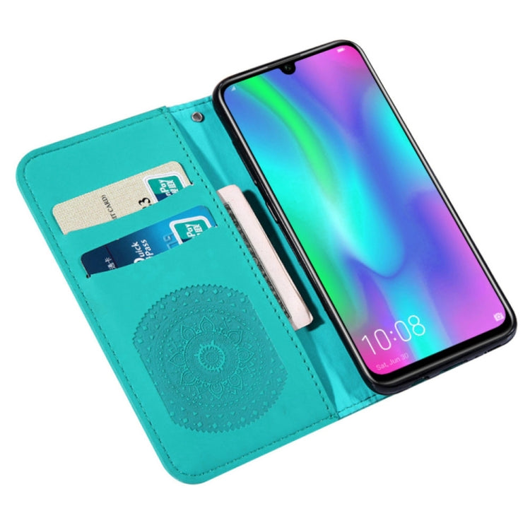 For Huawei Y7 2019 Pressed Printing Pattern Horizontal Flip PU Leather Case with Holder & Card Slots & Wallet & & Lanyard