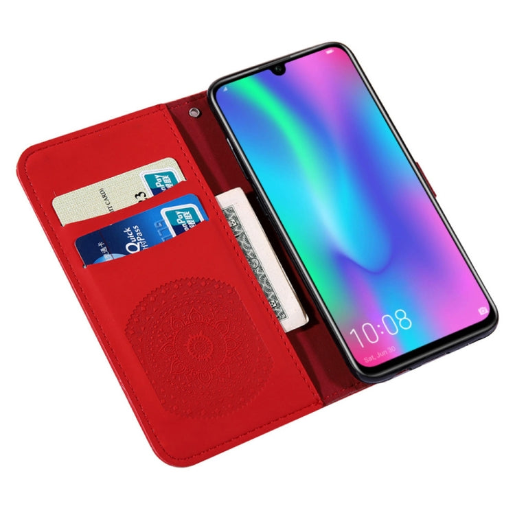 For Huawei Enjoy 9s Pressed Printing Pattern Horizontal Flip PU Leather Case with Holder & Card Slots & Wallet & & Lanyard
