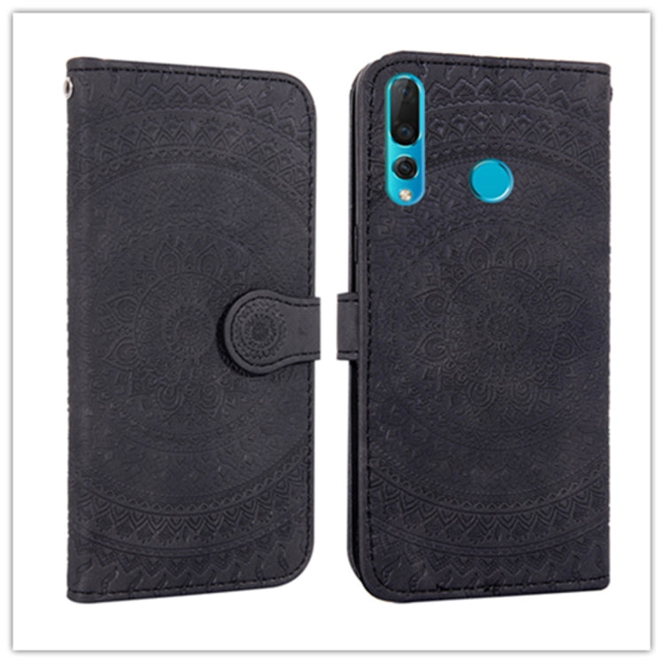 For Huawei Enjoy 9s Pressed Printing Pattern Horizontal Flip PU Leather Case with Holder & Card Slots & Wallet & & Lanyard