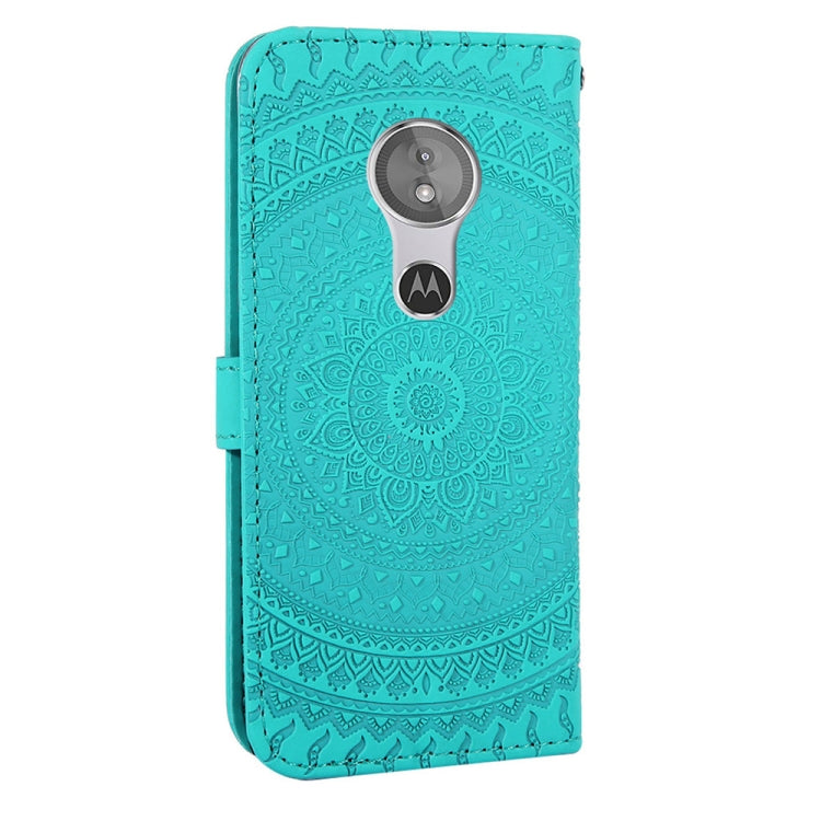 For Motorola Moto E5 Pressed Printing Pattern Horizontal Flip PU Leather Case with Holder & Card Slots & Wallet & & Lanyard