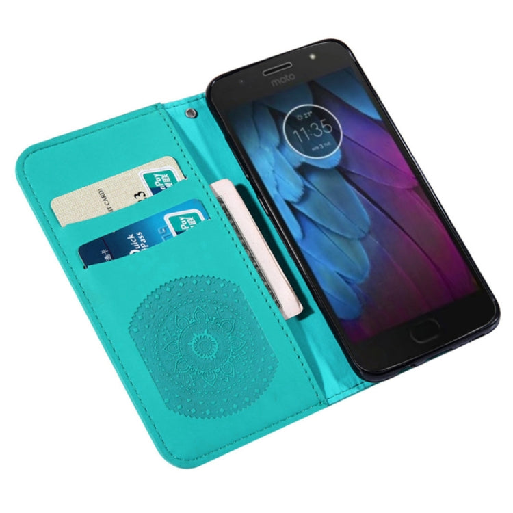 For Motorola Moto E5 Pressed Printing Pattern Horizontal Flip PU Leather Case with Holder & Card Slots & Wallet & & Lanyard