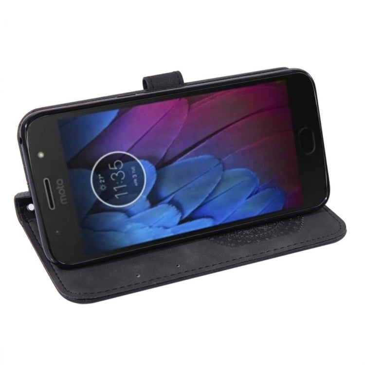 For Motorola Moto E5 Pressed Printing Pattern Horizontal Flip PU Leather Case with Holder & Card Slots & Wallet & & Lanyard