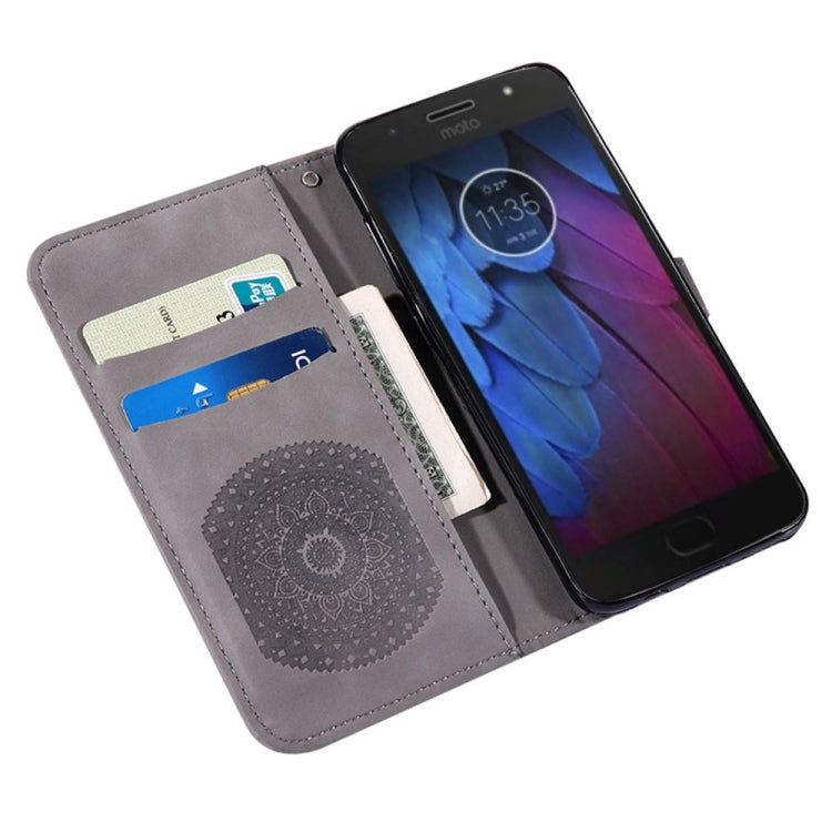 For Motorola Moto E5 Play Pressed Printing Pattern Horizontal Flip PU Leather Case with Holder & Card Slots & Wallet & & Lanyard