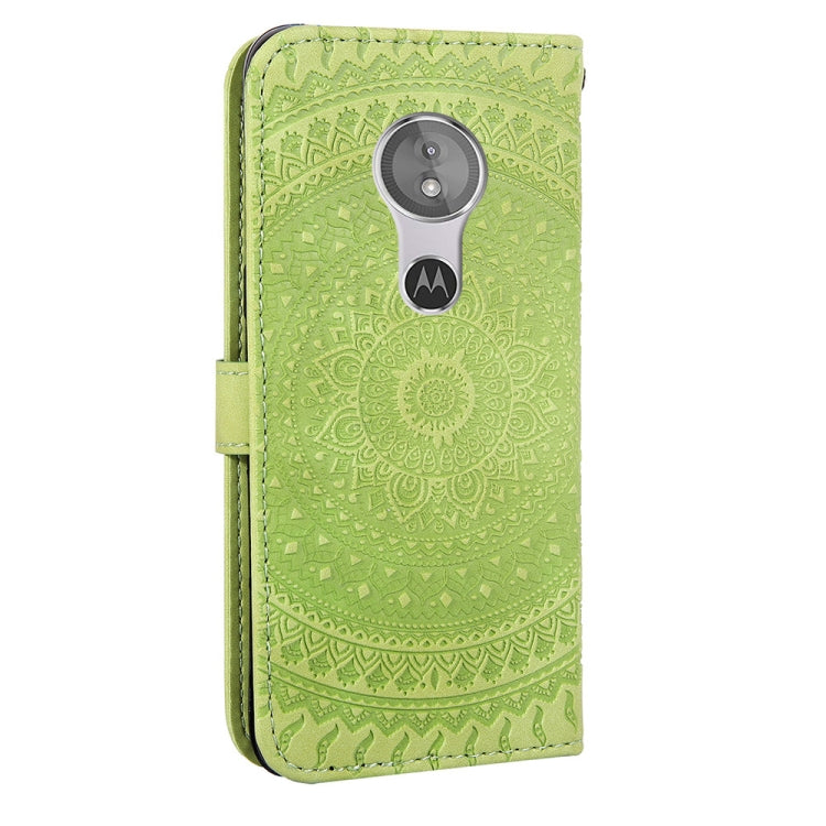 For Motorola Moto E5 Play Pressed Printing Pattern Horizontal Flip PU Leather Case with Holder & Card Slots & Wallet & & Lanyard