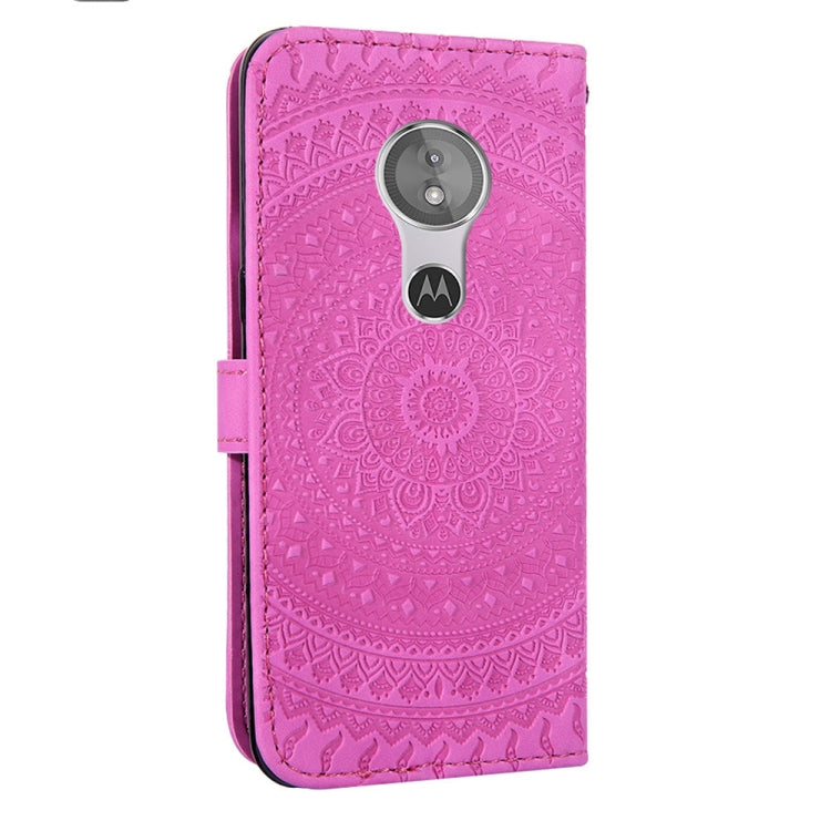 For Motorola Moto E5 Play Pressed Printing Pattern Horizontal Flip PU Leather Case with Holder & Card Slots & Wallet & & Lanyard