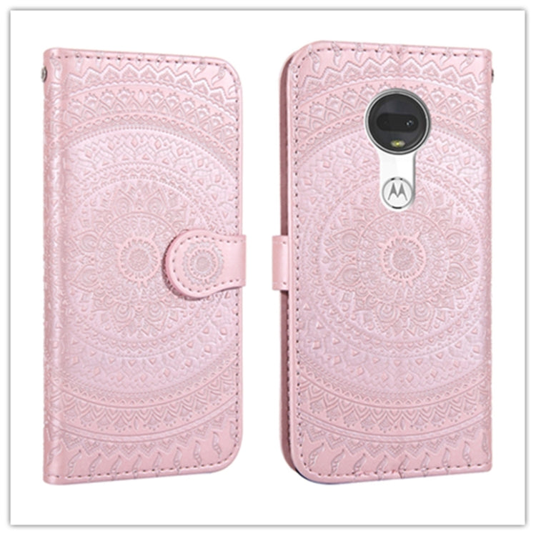 For Motorola Moto G7 Pressed Printing Pattern Horizontal Flip PU Leather Case with Holder & Card Slots & Wallet & & Lanyard