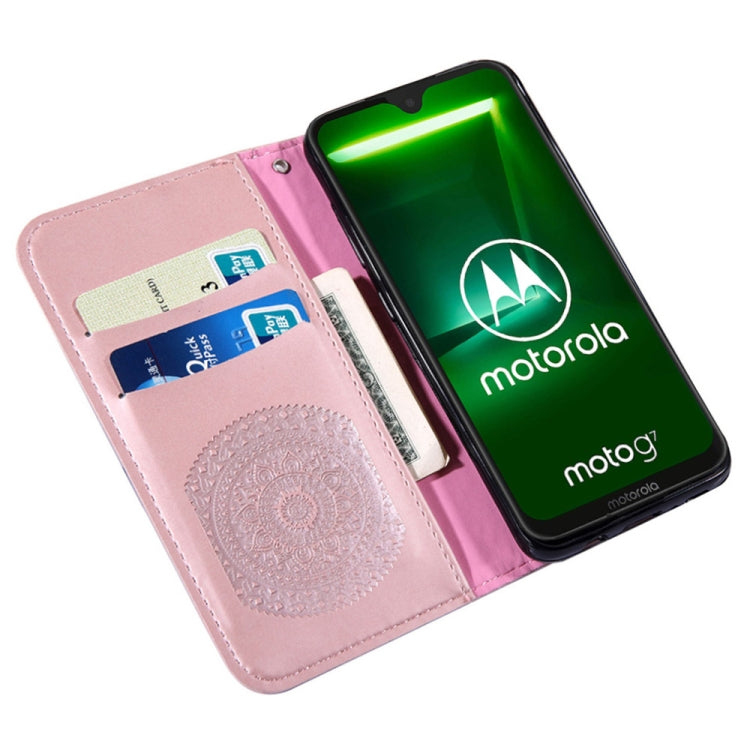 For Motorola Moto G7 Pressed Printing Pattern Horizontal Flip PU Leather Case with Holder & Card Slots & Wallet & & Lanyard