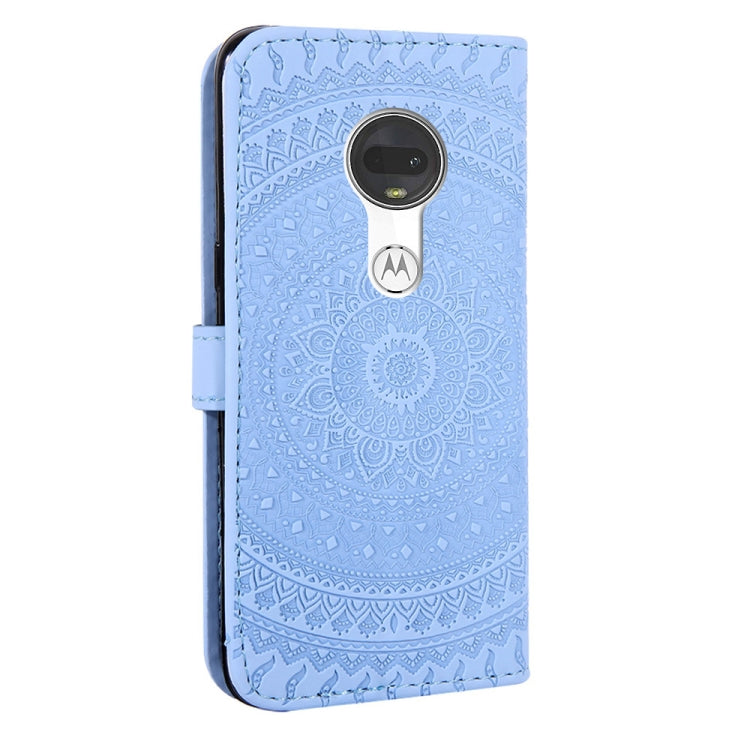 For Motorola Moto G7 Pressed Printing Pattern Horizontal Flip PU Leather Case with Holder & Card Slots & Wallet & & Lanyard
