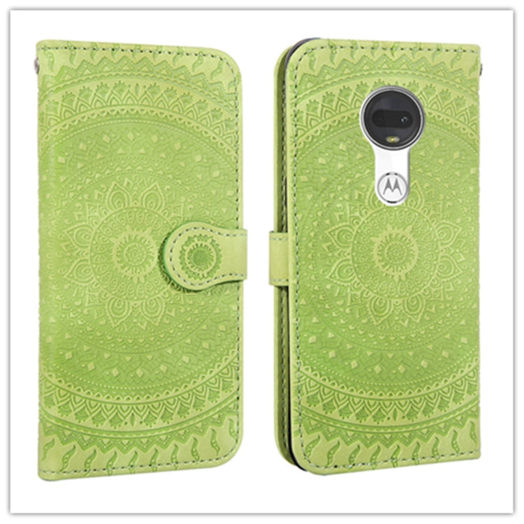 For Motorola Moto G7 Pressed Printing Pattern Horizontal Flip PU Leather Case with Holder & Card Slots & Wallet & & Lanyard