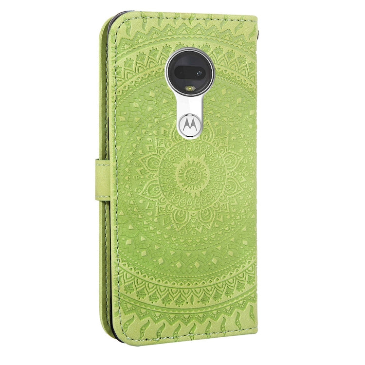 For Motorola Moto G7 Pressed Printing Pattern Horizontal Flip PU Leather Case with Holder & Card Slots & Wallet & & Lanyard