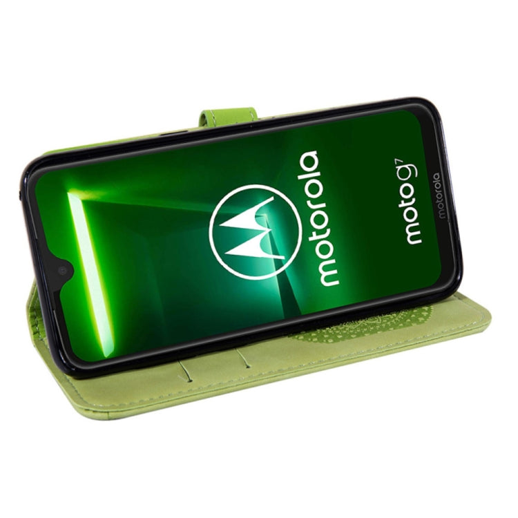 For Motorola Moto G7 Pressed Printing Pattern Horizontal Flip PU Leather Case with Holder & Card Slots & Wallet & & Lanyard