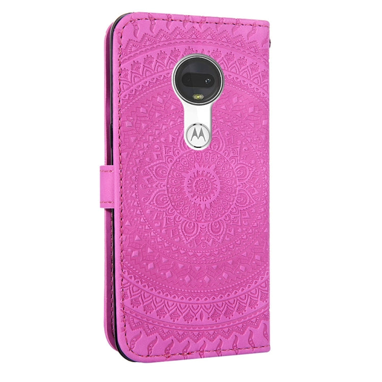 For Motorola Moto G7 Pressed Printing Pattern Horizontal Flip PU Leather Case with Holder & Card Slots & Wallet & & Lanyard