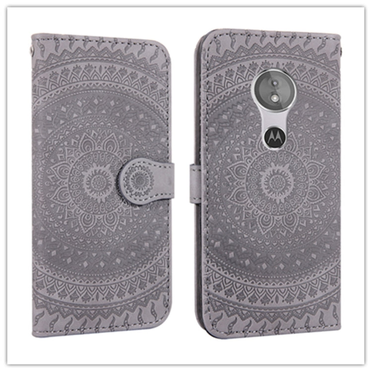 For Motorola Moto G7 Play Pressed Printing Pattern Horizontal Flip PU Leather Case with Holder & Card Slots & Wallet & & Lanyard