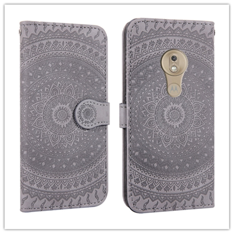 For Motorola Moto G7 Play Pressed Printing Pattern Horizontal Flip PU Leather Case with Holder & Card Slots & Wallet & & Lanyard