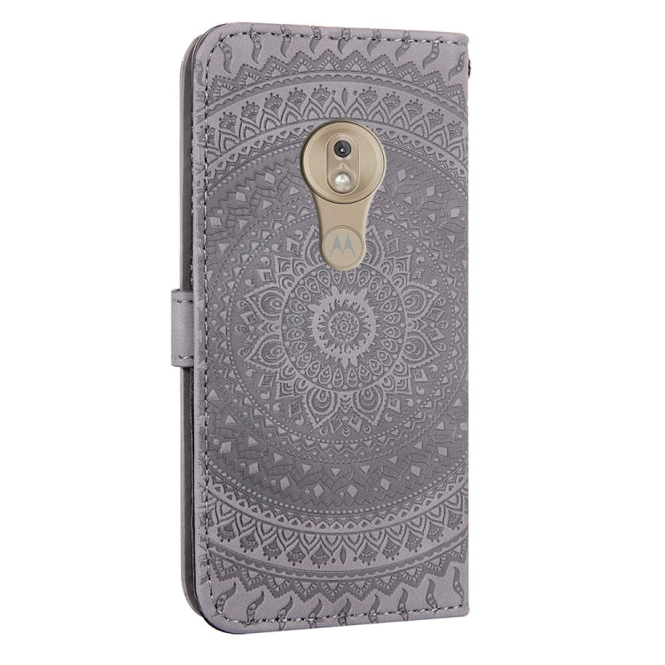 For Motorola Moto G7 Play Pressed Printing Pattern Horizontal Flip PU Leather Case with Holder & Card Slots & Wallet & & Lanyard