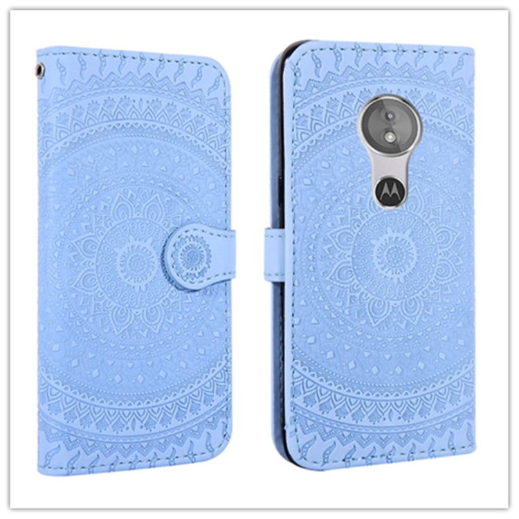 For Motorola Moto G7 Play Pressed Printing Pattern Horizontal Flip PU Leather Case with Holder & Card Slots & Wallet & & Lanyard