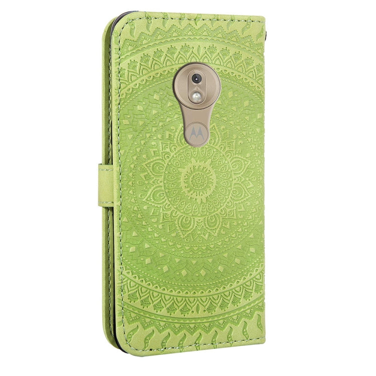 For Motorola Moto G7 Play Pressed Printing Pattern Horizontal Flip PU Leather Case with Holder & Card Slots & Wallet & & Lanyard
