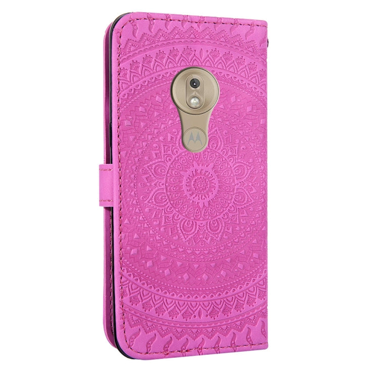 For Motorola Moto G7 Play Pressed Printing Pattern Horizontal Flip PU Leather Case with Holder & Card Slots & Wallet & & Lanyard