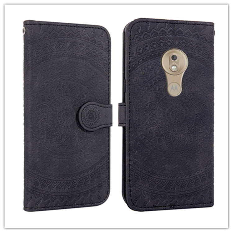 For Motorola Moto G7 Play Pressed Printing Pattern Horizontal Flip PU Leather Case with Holder & Card Slots & Wallet & & Lanyard