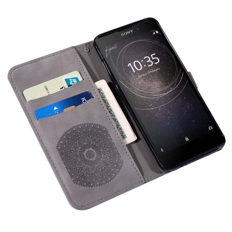 For Sony Xperia L2 Pressed Printing Pattern Horizontal Flip PU Leather Case with Holder & Card Slots & Wallet & & Lanyard