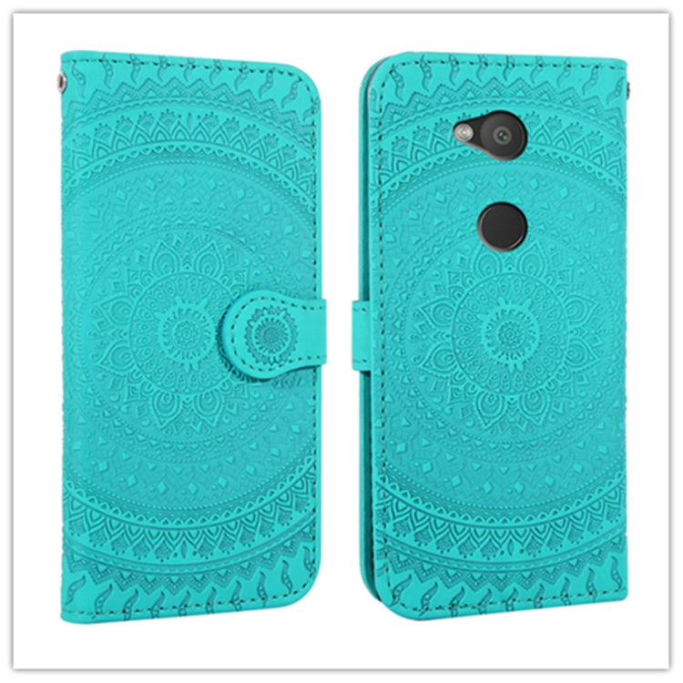 For Sony Xperia L2 Pressed Printing Pattern Horizontal Flip PU Leather Case with Holder & Card Slots & Wallet & & Lanyard
