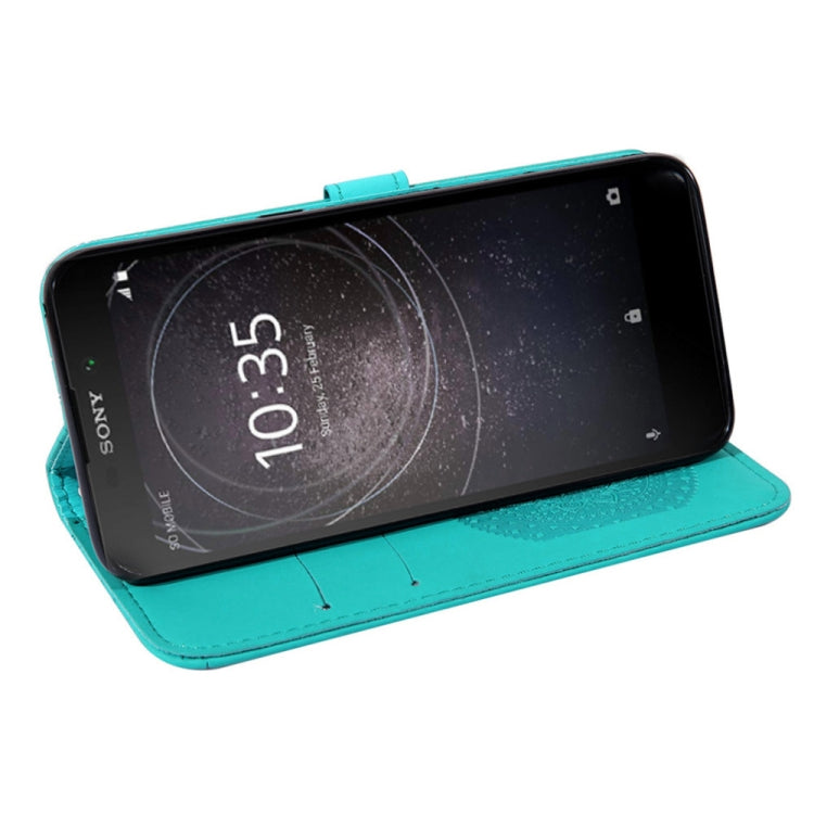 For Sony Xperia L2 Pressed Printing Pattern Horizontal Flip PU Leather Case with Holder & Card Slots & Wallet & & Lanyard