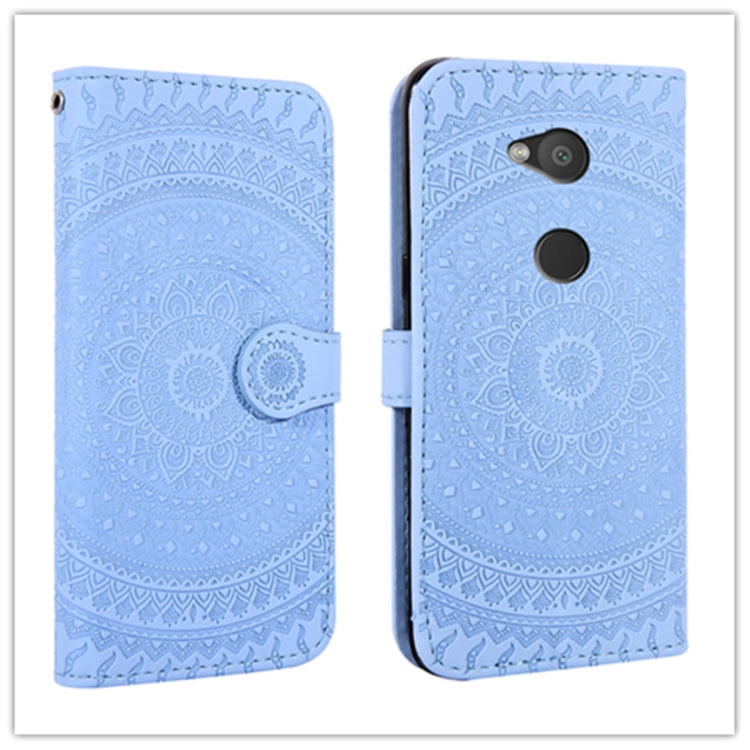 For Sony Xperia L2 Pressed Printing Pattern Horizontal Flip PU Leather Case with Holder & Card Slots & Wallet & & Lanyard
