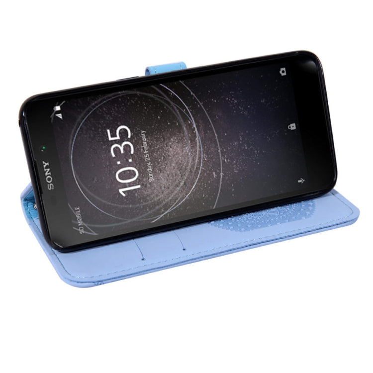 For Sony Xperia L2 Pressed Printing Pattern Horizontal Flip PU Leather Case with Holder & Card Slots & Wallet & & Lanyard