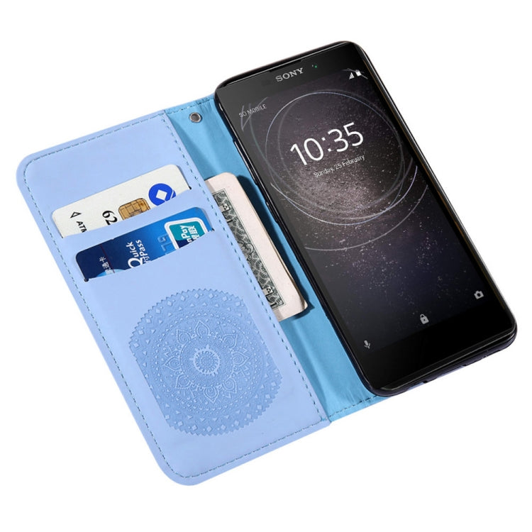 For Sony Xperia L2 Pressed Printing Pattern Horizontal Flip PU Leather Case with Holder & Card Slots & Wallet & & Lanyard