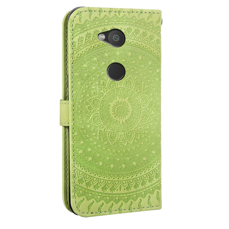 For Sony Xperia L2 Pressed Printing Pattern Horizontal Flip PU Leather Case with Holder & Card Slots & Wallet & & Lanyard