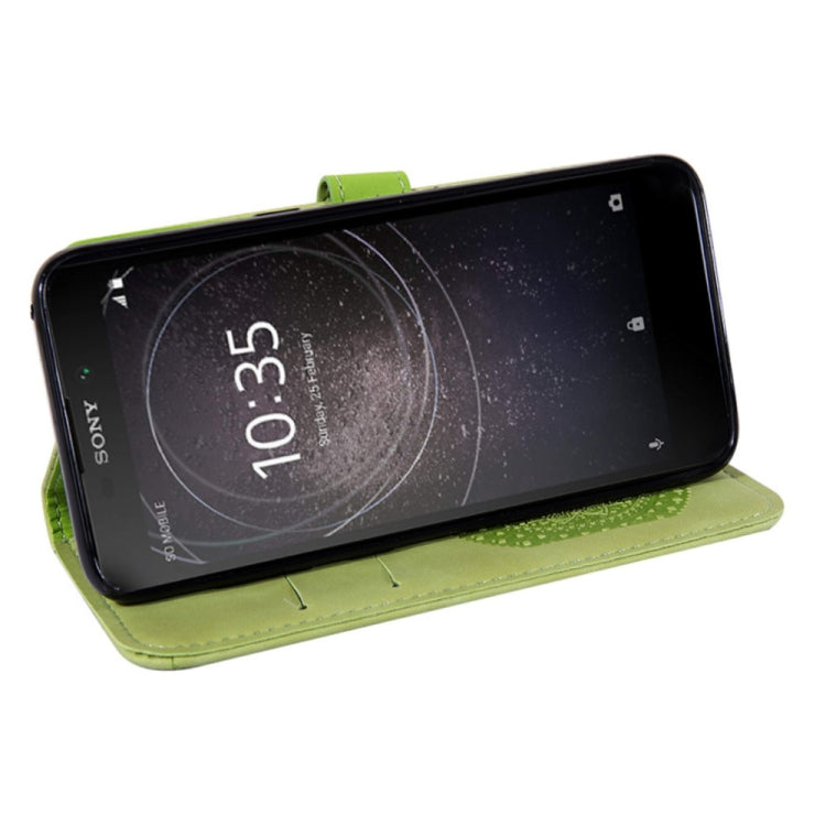 For Sony Xperia L2 Pressed Printing Pattern Horizontal Flip PU Leather Case with Holder & Card Slots & Wallet & & Lanyard