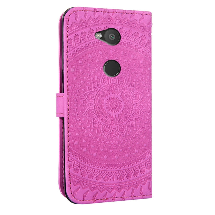 For Sony Xperia L2 Pressed Printing Pattern Horizontal Flip PU Leather Case with Holder & Card Slots & Wallet & & Lanyard