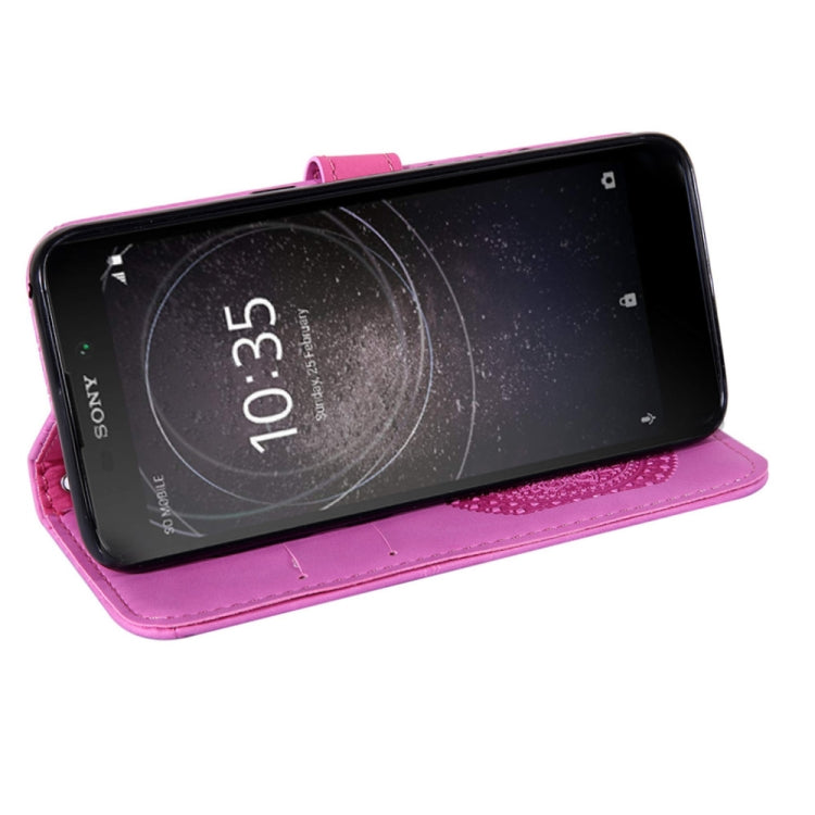 For Sony Xperia L2 Pressed Printing Pattern Horizontal Flip PU Leather Case with Holder & Card Slots & Wallet & & Lanyard