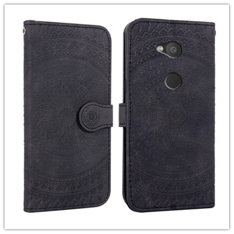 For Sony Xperia L2 Pressed Printing Pattern Horizontal Flip PU Leather Case with Holder & Card Slots & Wallet & & Lanyard
