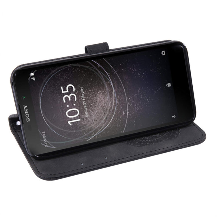 For Sony Xperia L2 Pressed Printing Pattern Horizontal Flip PU Leather Case with Holder & Card Slots & Wallet & & Lanyard