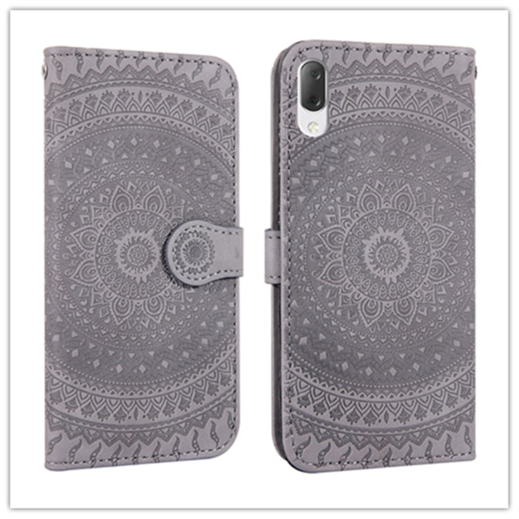 For Sony Xperia L3 Pressed Printing Pattern Horizontal Flip PU Leather Case with Holder & Card Slots & Wallet & & Lanyard