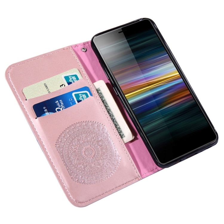 For Sony Xperia L3 Pressed Printing Pattern Horizontal Flip PU Leather Case with Holder & Card Slots & Wallet & & Lanyard