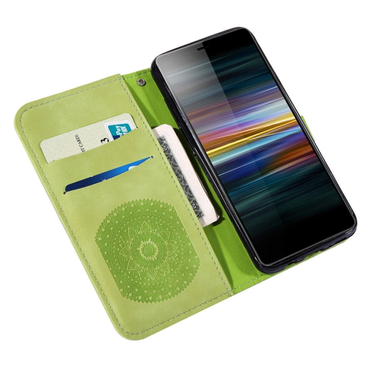 For Sony Xperia L3 Pressed Printing Pattern Horizontal Flip PU Leather Case with Holder & Card Slots & Wallet & & Lanyard