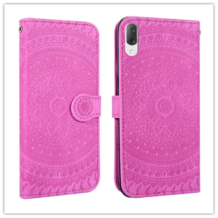 For Sony Xperia L3 Pressed Printing Pattern Horizontal Flip PU Leather Case with Holder & Card Slots & Wallet & & Lanyard