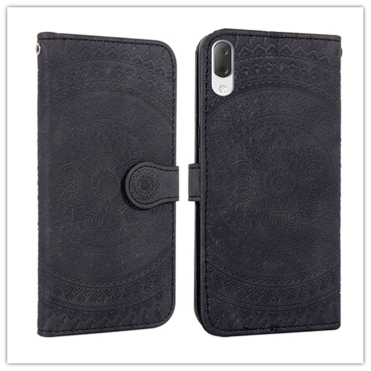 For Sony Xperia L3 Pressed Printing Pattern Horizontal Flip PU Leather Case with Holder & Card Slots & Wallet & & Lanyard