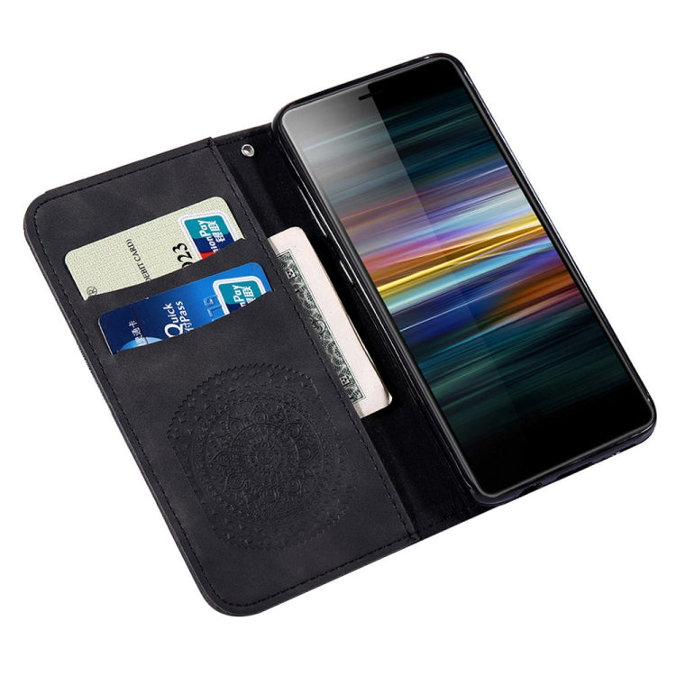 For Sony Xperia L3 Pressed Printing Pattern Horizontal Flip PU Leather Case with Holder & Card Slots & Wallet & & Lanyard
