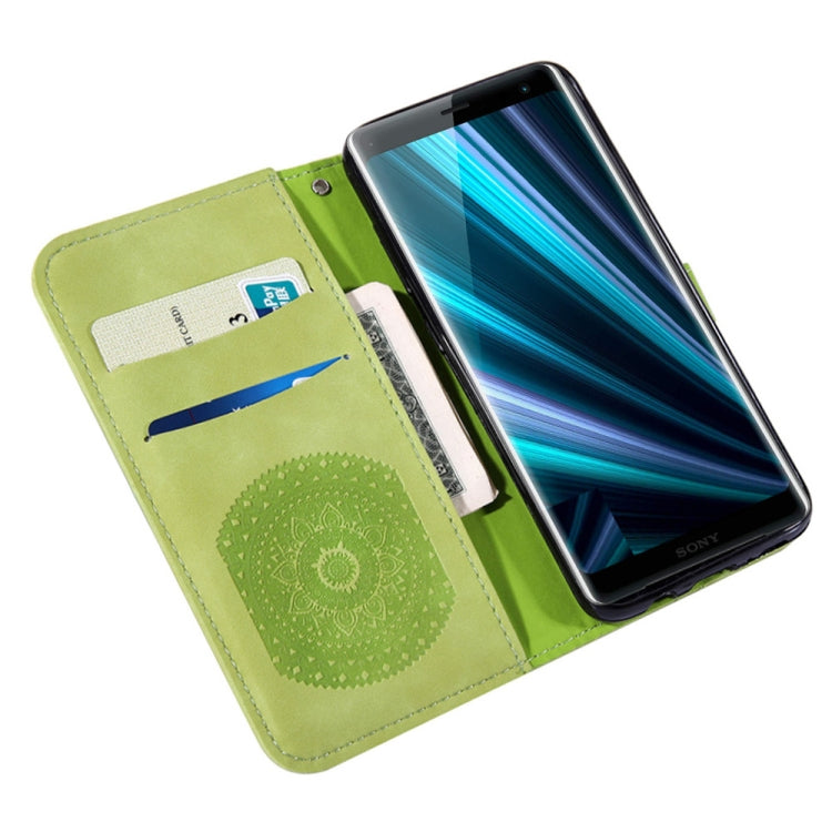 For Sony Xperia XZ3 Pressed Printing Pattern Horizontal Flip PU Leather Case with Holder & Card Slots & Wallet & & Lanyard