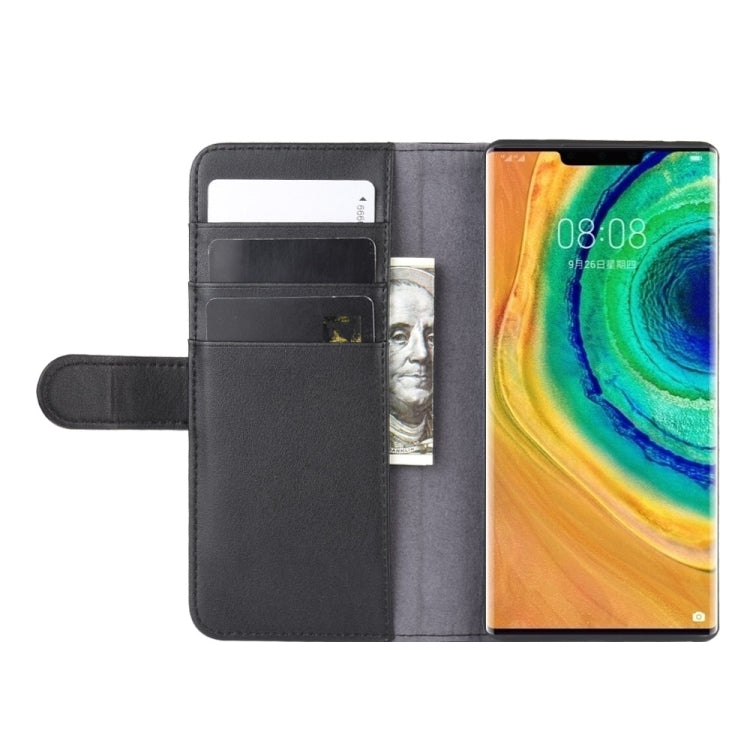 For Huawei Mate 30 Pro Horizontal Flip Genuine Leather Case with Card Slots & Holder & Wallet