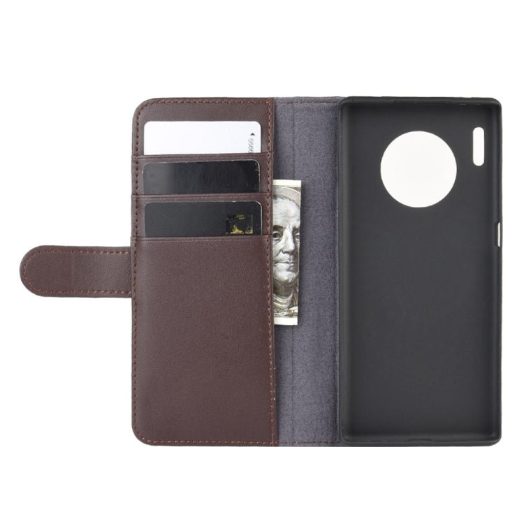 For Huawei Mate 30 Pro Horizontal Flip Genuine Leather Case with Card Slots & Holder & Wallet