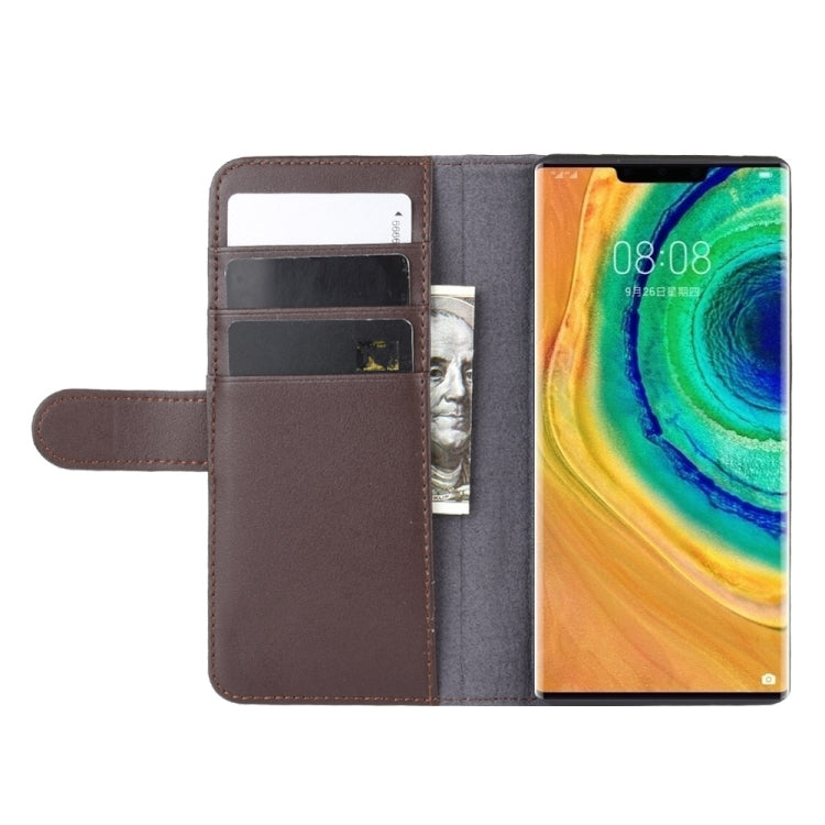 For Huawei Mate 30 Pro Horizontal Flip Genuine Leather Case with Card Slots & Holder & Wallet