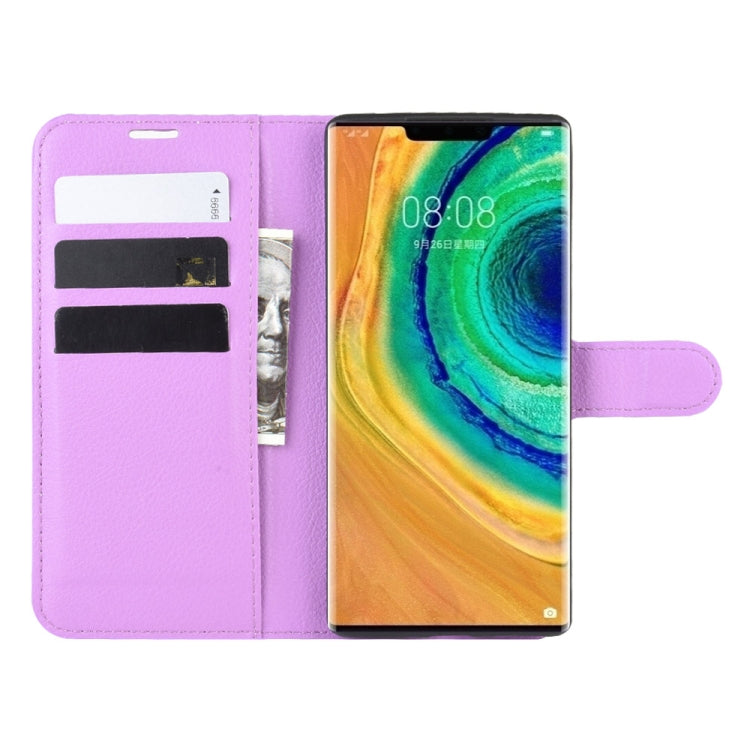 For Huawei Mate 30 Pro Litchi Texture Horizontal Flip Leather Case with Wallet & Holder & Card Slots