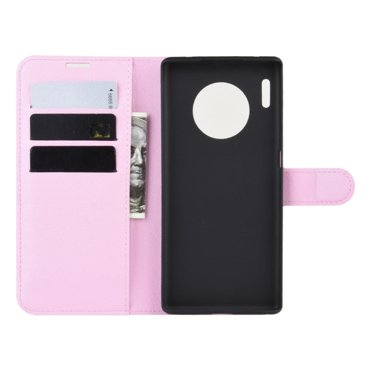 For Huawei Mate 30 Pro Litchi Texture Horizontal Flip Leather Case with Wallet & Holder & Card Slots