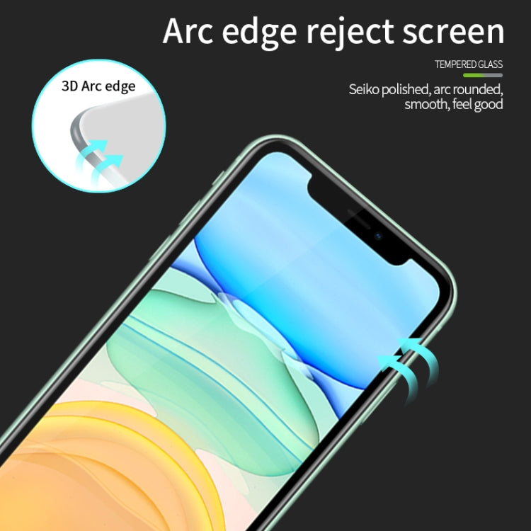 For iPhone 11 MOFI 9H 3D Explosion-proof Curved Screen Tempered Glass Film(Black)