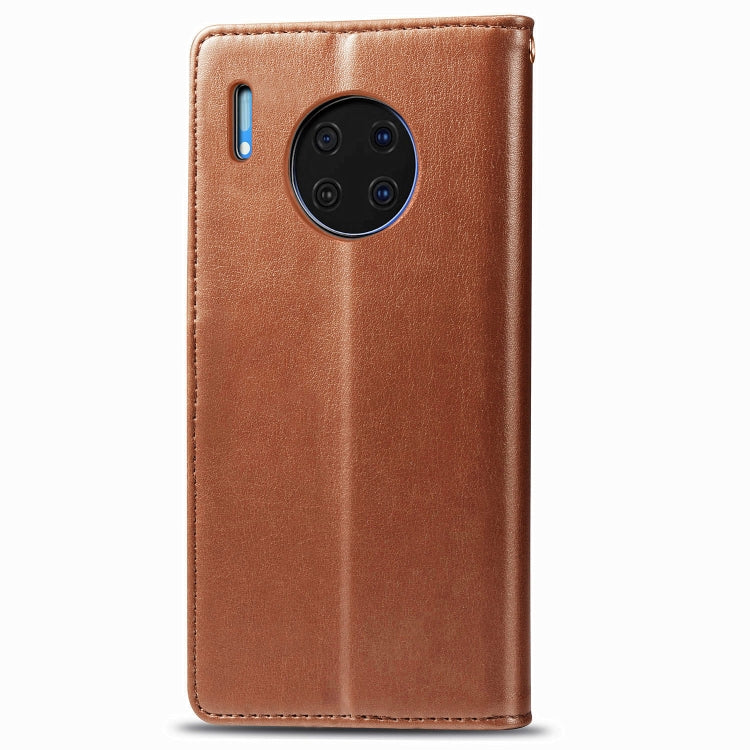 For Huawei Mate 30 Hat-Prince Litchi Texture Horizontal Flip Leather Case with Card Slots Brown