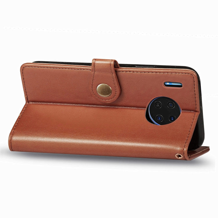For Huawei Mate 30 Hat-Prince Litchi Texture Horizontal Flip Leather Case with Card Slots Brown